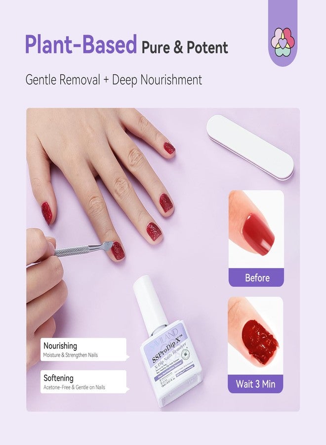 SAVILAND Pro Dip Powder Remover Kit - Gentle & Easy Dip Nail Removal Nail File & Scraper for Home Use, No Need Soaking & Wrapping (0.5 Fl Oz) - Image 3